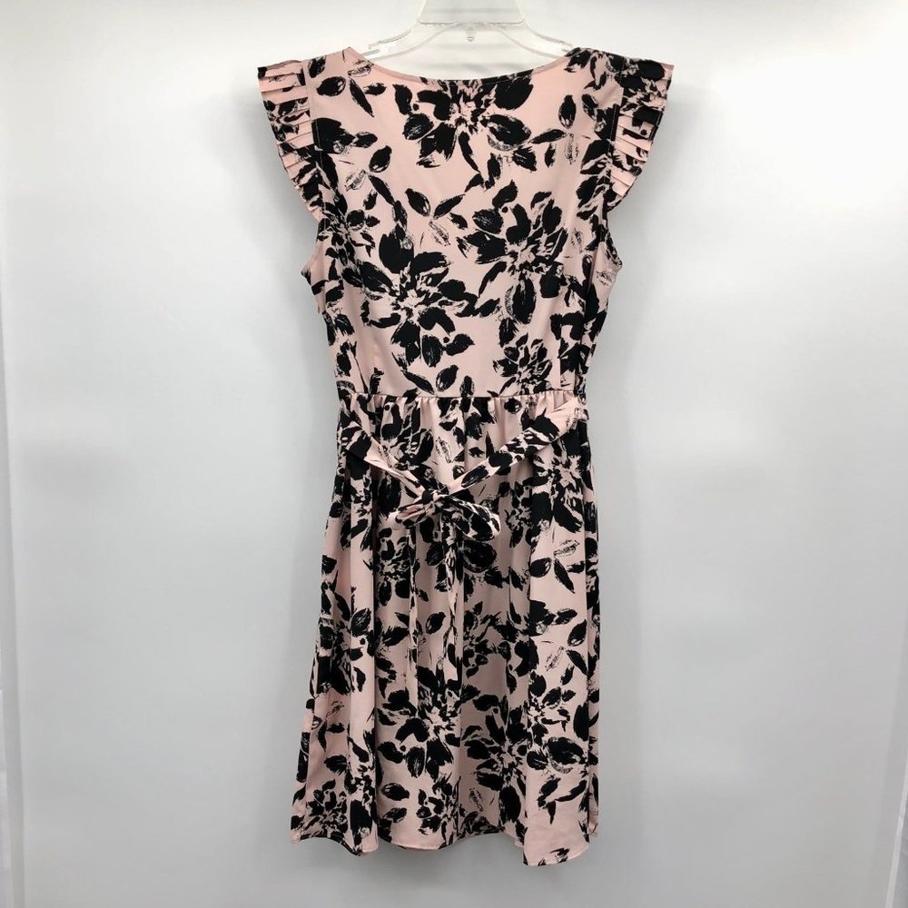 Elle Dress Womens M Used Floral Pink Black - Picture 4 of 12